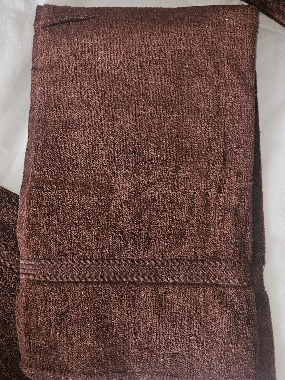 Vintage Lady Pepperell Plush Brown Hand Towels -  Set